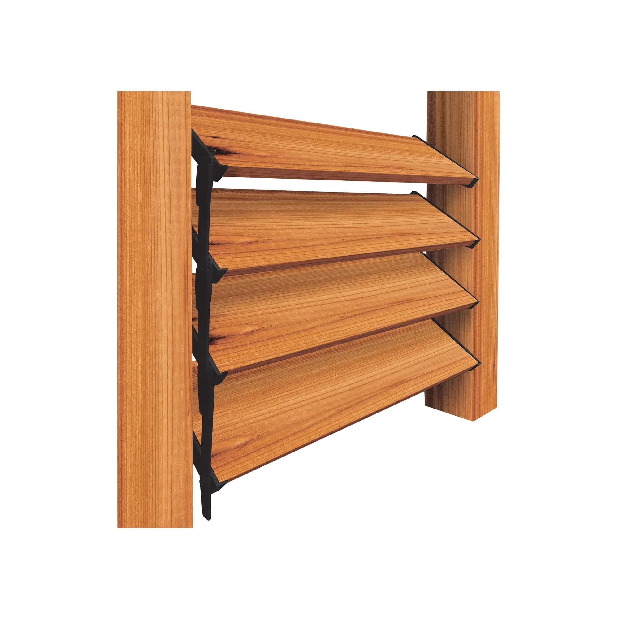 Nuvo Iron LSB48 Hardware System-Holds up to 11 Boards Louver, Black | Versatile Outdoor Louvers for Privacy & Ventilation - main product image