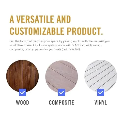 Nuvo Iron LSB48 Hardware System-Holds up to 11 Boards Louver, Black | Versatile Outdoor Louvers for Privacy & Ventilation thumbnail 4