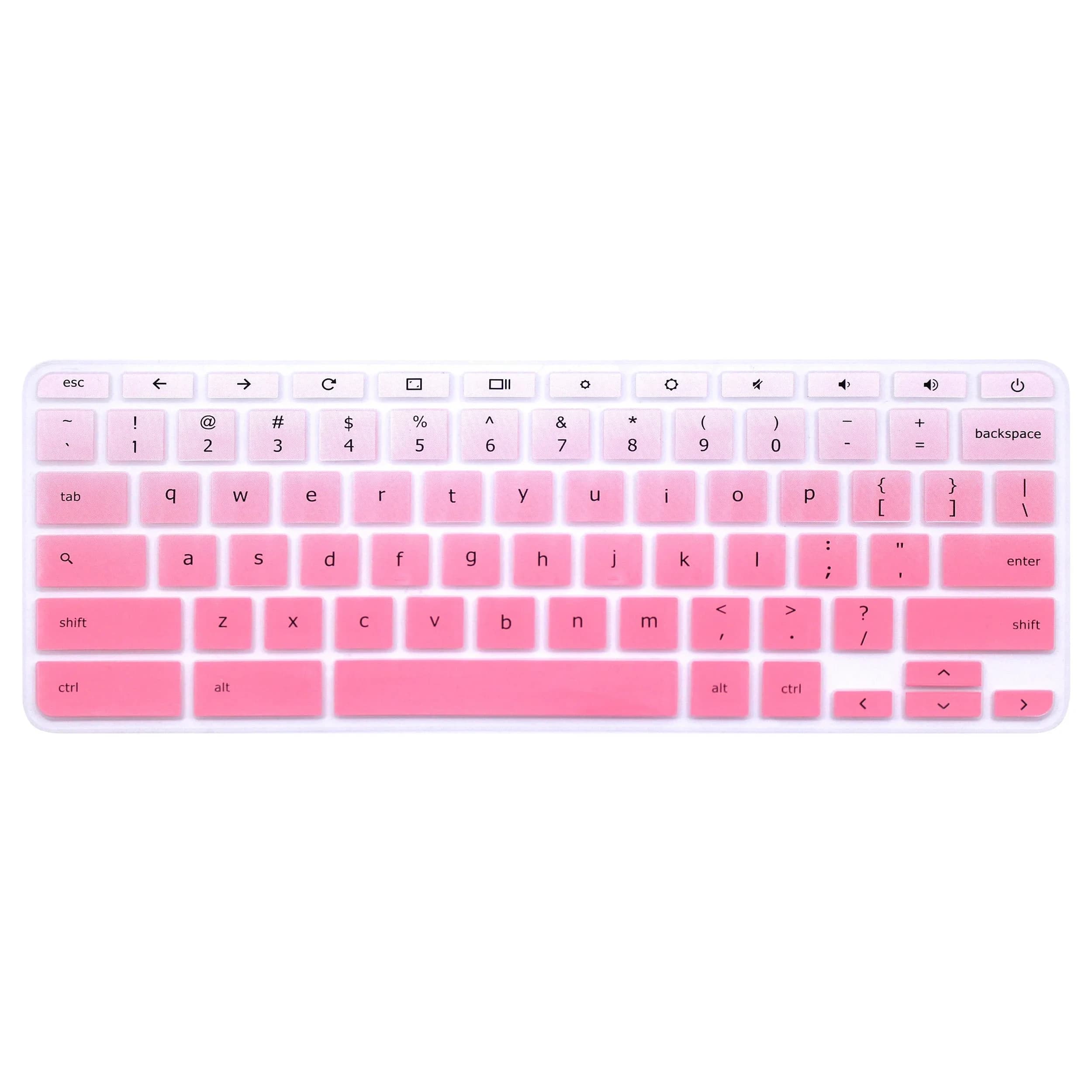 YYubao Black Silicone Keyboard Skin Cover for Lenovo Chromebook 11.6" & 14" Models | US Layout — Ombre Pink / Compatible for 11.6"
