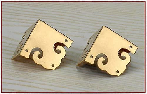 Tiazza Brass Corner Protectors 4pcs | Antique Hardware for Furniture & Jewelry Boxes thumbnail 5