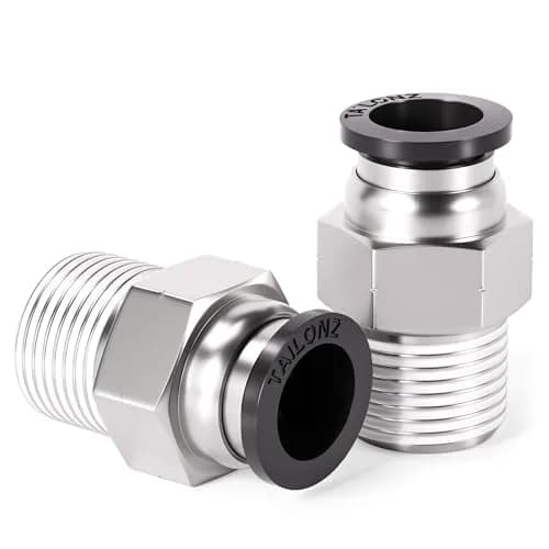 TAILONZ 3/8" Tube OD x 1/4" MNPT Straight Push to Connect Fitting 10Pcs | Copper & Plastic, Water & Air Compatible, Easy Assembly thumbnail 1