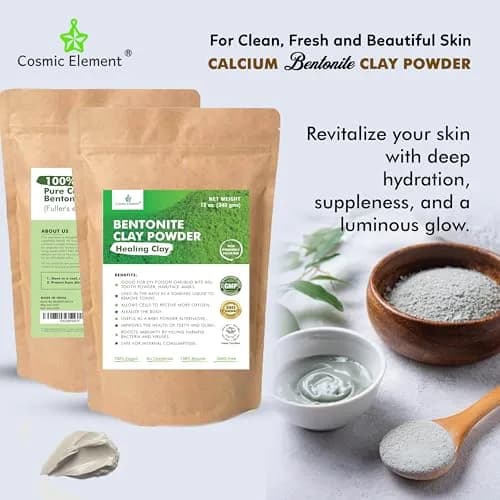 Cosmic Element Calcium Bentonite Clay Powder 12oz | Deep Pore Detox & Skin Care Mask thumbnail 6