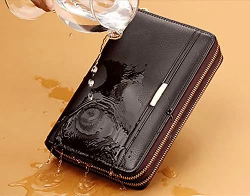 Valentoria Long Faux Leather Clutch Wallet for Men, Brown | RFID Blocking Travel Business Hand Bag thumbnail 6