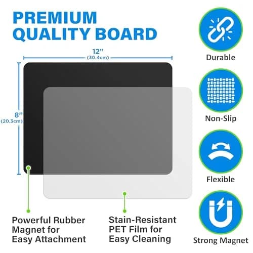 YES4QUALITY Magnetic Black Dry Erase Board 12x8 inches | Easy-Erase Surface & Bright Markers thumbnail 4