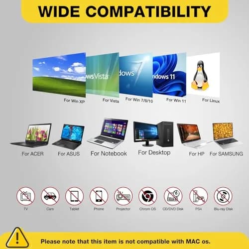 RAAYOO USB Floppy Disk Drive Reader 1.44 MB | Reads Old Floppy Disks on Windows 11/10/8/7 PCs thumbnail 6