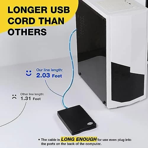 RAAYOO USB Floppy Disk Drive Reader 1.44 MB | Reads Old Floppy Disks on Windows 11/10/8/7 PCs thumbnail 8
