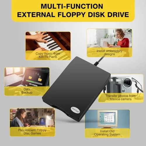 RAAYOO USB Floppy Disk Drive Reader 1.44 MB | Reads Old Floppy Disks on Windows 11/10/8/7 PCs thumbnail 3