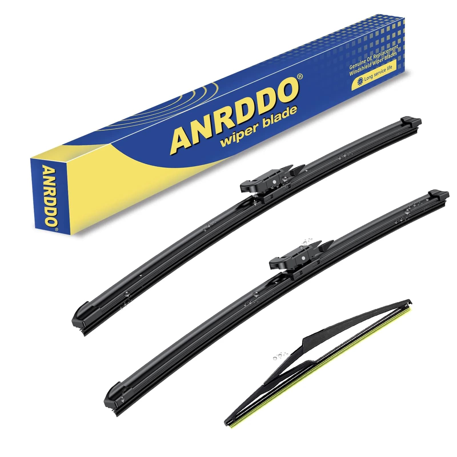 ANRDDO 28"+21"+12" Pinch Tab Windshield Wiper Blades Set | OE Replacement for Mercedes-Benz ML/GL/R-Class - main product image