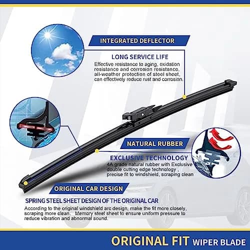 ANRDDO 28"+21"+12" Pinch Tab Windshield Wiper Blades Set | OE Replacement for Mercedes-Benz ML/GL/R-Class thumbnail 4