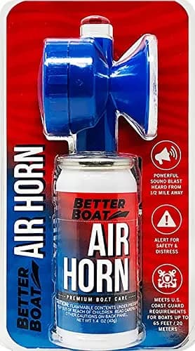 Better Boat 1.4 oz Air Horn with Horn | 120 dB Loud Signal for Boating Safety thumbnail 1