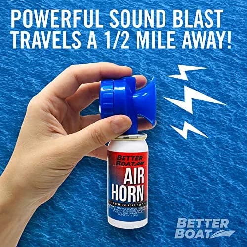 Better Boat 1.4 oz Air Horn with Horn | 120 dB Loud Signal for Boating Safety thumbnail 2