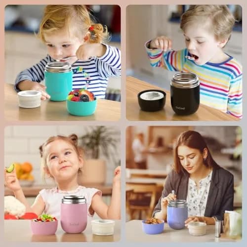 DaCool Insulated Food Jar 16 oz Vacuum Stainless Steel Leak Proof Hot Cold Kids Adults thumbnail 5