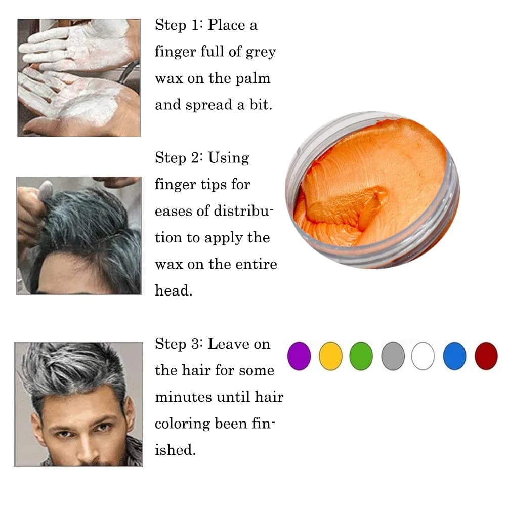 SWAKER Orange Hair Color Wax 130ml - Temporary Vibrant Styling Cream for Men & Women thumbnail 6