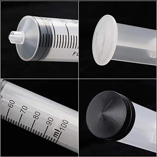 DEPEPE 100ml Large Plastic Syringe with Tubing & Luer Connections (2-Pack, 200ml Total) | Sterile, Accurate Measurement for Labs & Refills thumbnail 4