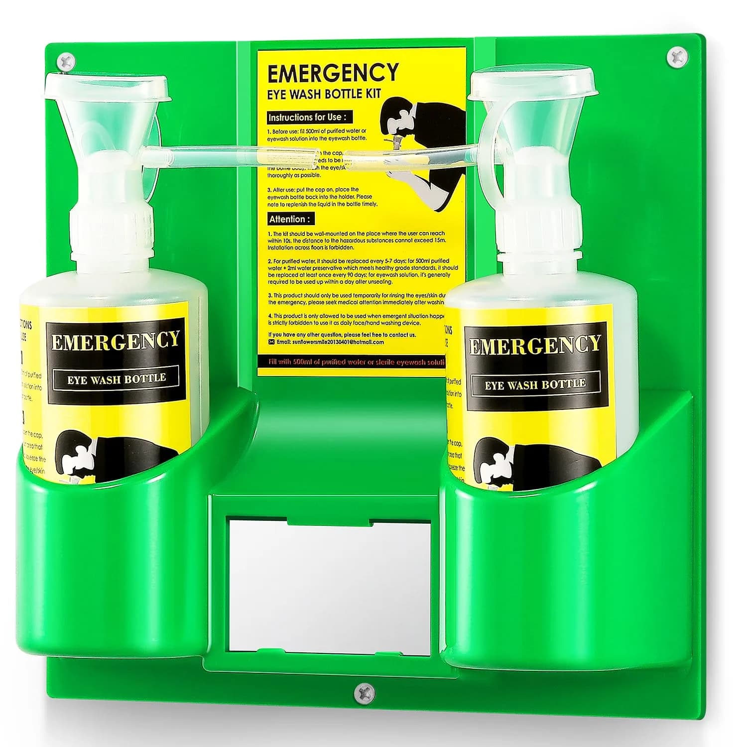 CGOLDENWALL Portable Eye Wash Station with 2x 16.09oz Bottles | Emergency Eye Irrigation Kit for Workplace Safety - main product image