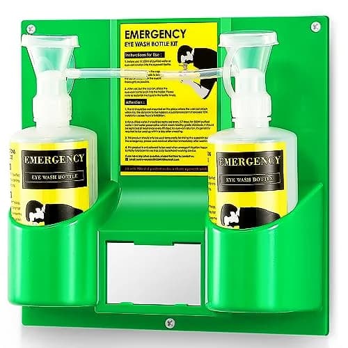 CGOLDENWALL Portable Eye Wash Station with 2x 16.09oz Bottles | Emergency Eye Irrigation Kit for Workplace Safety thumbnail 1