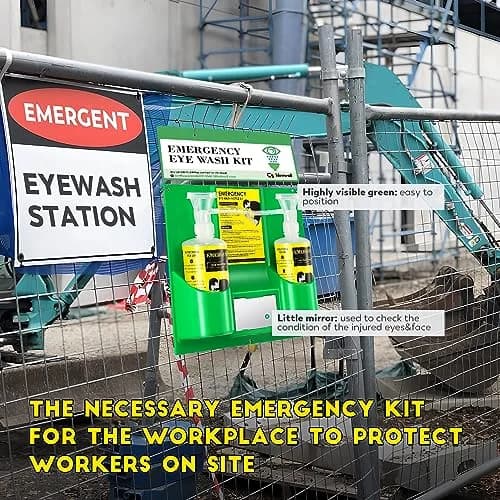 CGOLDENWALL Portable Eye Wash Station with 2x 16.09oz Bottles | Emergency Eye Irrigation Kit for Workplace Safety thumbnail 4
