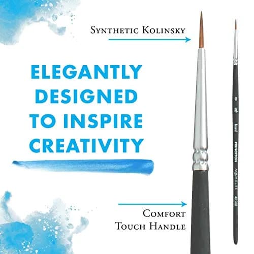 Princeton Aqua Elite Series 4850 Watercolor Paint Brush, Round, Size 0 | Synthetic Kolinsky Performance thumbnail 4