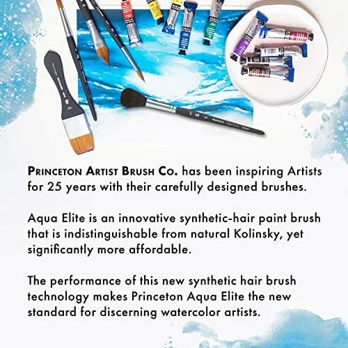 Princeton Aqua Elite Series 4850 Watercolor Paint Brush, Round, Size 0 | Synthetic Kolinsky Performance thumbnail 7