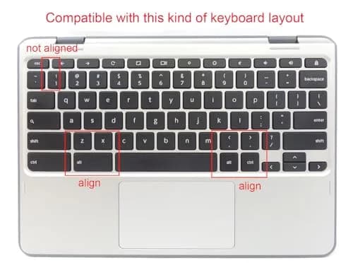YYubao Black Silicone Keyboard Skin Cover for Lenovo Chromebook 11.6" & 14" Models | US Layout thumbnail 2