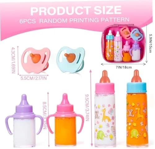 fash n kolor Baby Doll Feeding Set with Toy Bag | 6 Pieces, Ages 3+ thumbnail 5