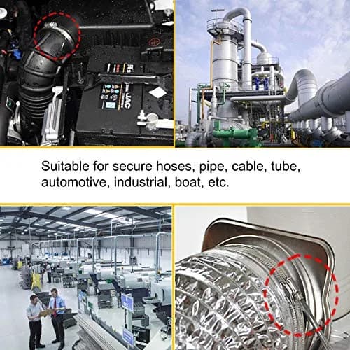 EesTeck 3 Inch 304 Stainless Steel Hose Clamps (4-Pack) | 65-89mm Adjustable Worm Drive Duct Clamps thumbnail 7