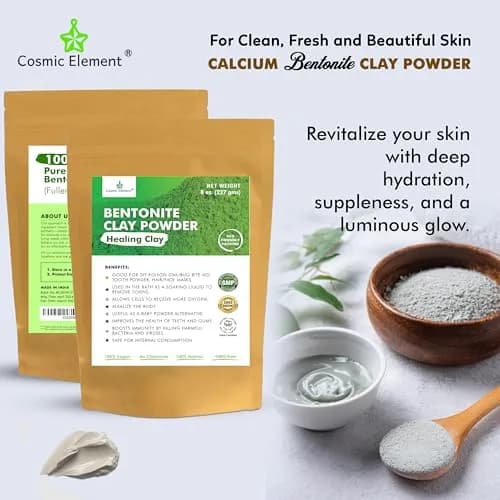 Cosmic Element Calcium Bentonite Clay Powder 8 oz | Skin Detox & Deep Pore Cleansing thumbnail 6