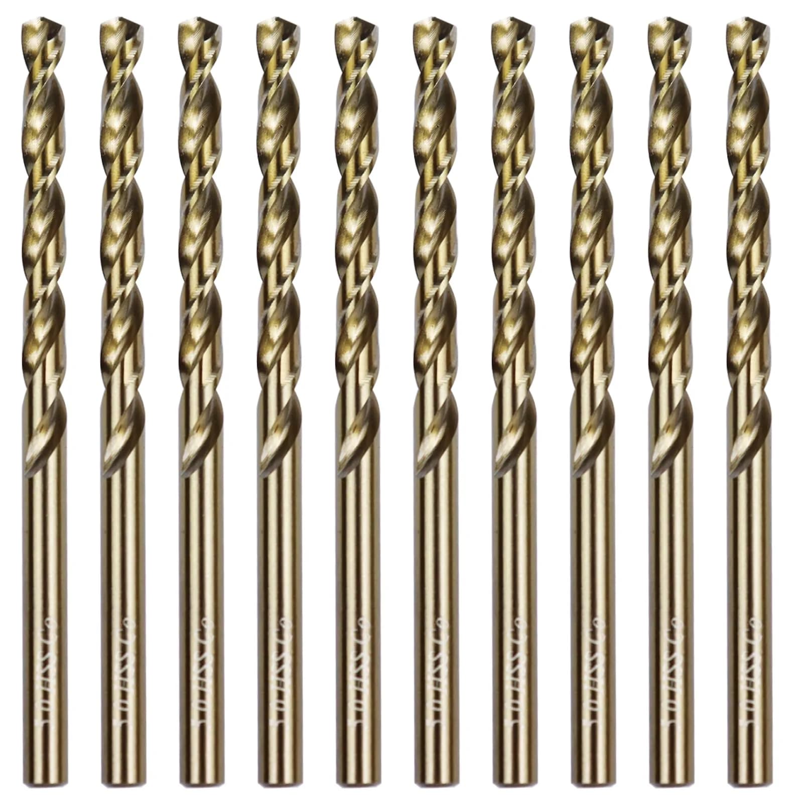 Sipery 10Pcs Cobalt Drill Bits 5mm | M35 High Speed Steel for Metal & Stainless Steel, Jobber Length, 0.197" - main product image