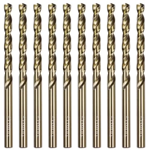 Sipery 10Pcs Cobalt Drill Bits 5mm | M35 High Speed Steel for Metal & Stainless Steel, Jobber Length, 0.197" thumbnail 1