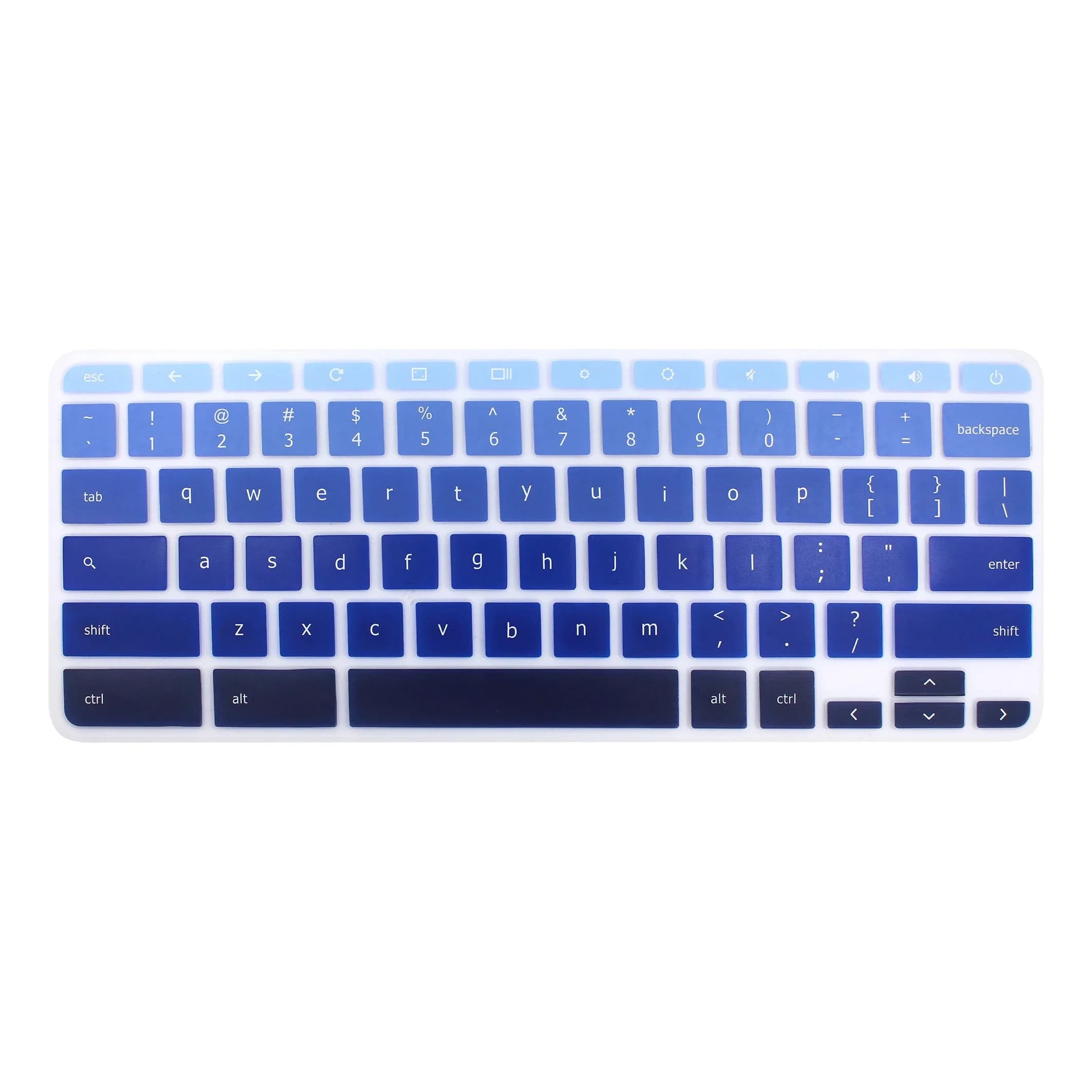 YYubao Black Silicone Keyboard Skin Cover for Lenovo Chromebook 11.6" & 14" Models | US Layout — Ombre Blue