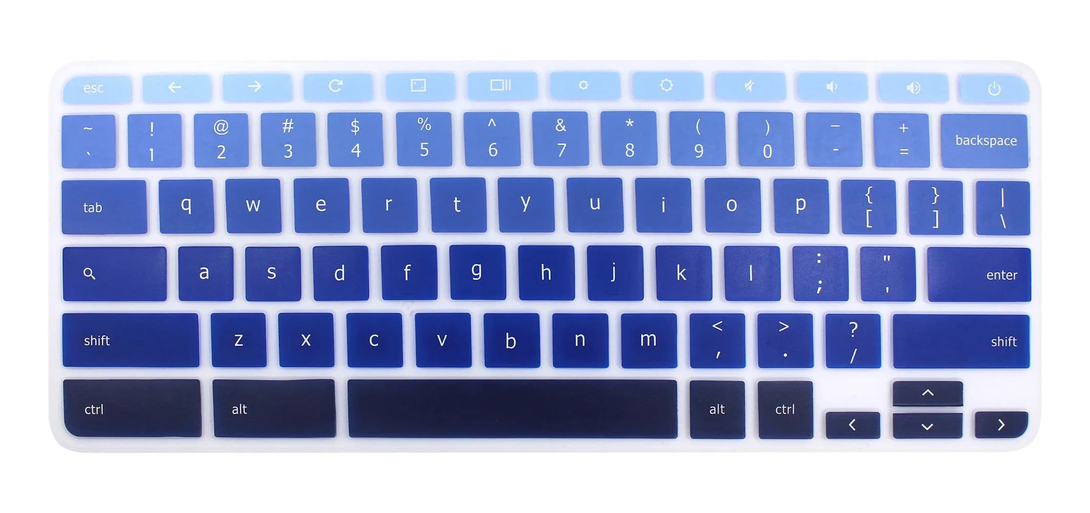 YYubao Ombre Blue Silicone Keyboard Skin for Lenovo Chromebooks | Fits 11.6" & 14" Models — Ombre Blue