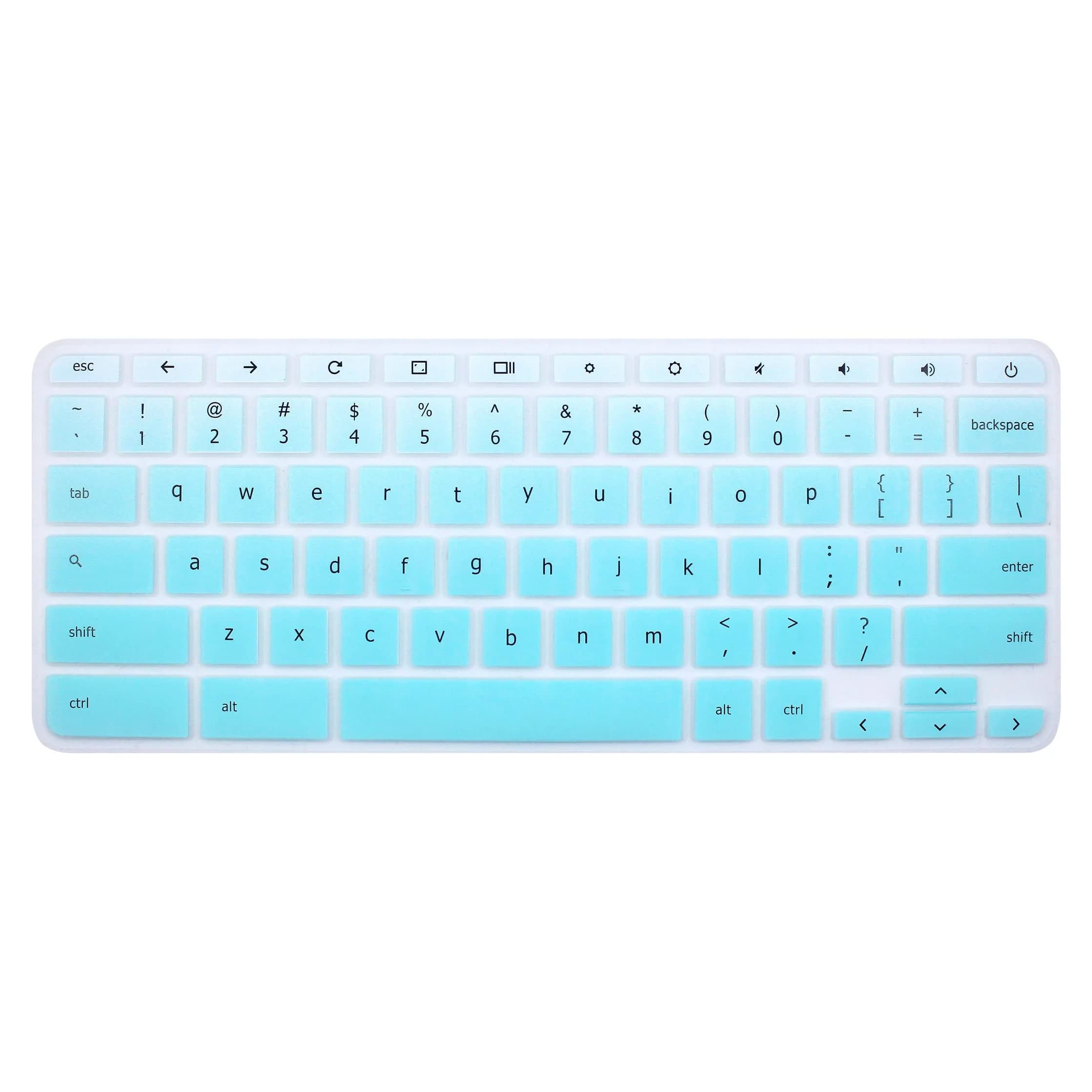 YYubao Black Silicone Keyboard Skin Cover for Lenovo Chromebook 11.6" & 14" Models | US Layout — Ombre Mint Green / Compatible for 11.6"