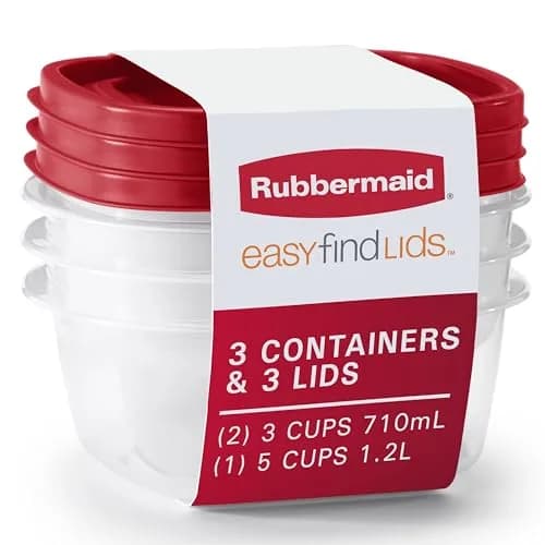Rubbermaid Food Storage Containers 3-Pack | Modular, Vented, BPA-Free, Microwave & Dishwasher Safe thumbnail 1