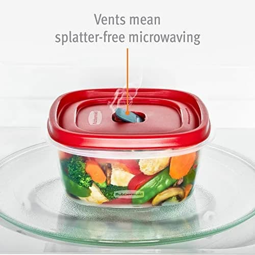 Rubbermaid Food Storage Containers 3-Pack | Modular, Vented, BPA-Free, Microwave & Dishwasher Safe thumbnail 4