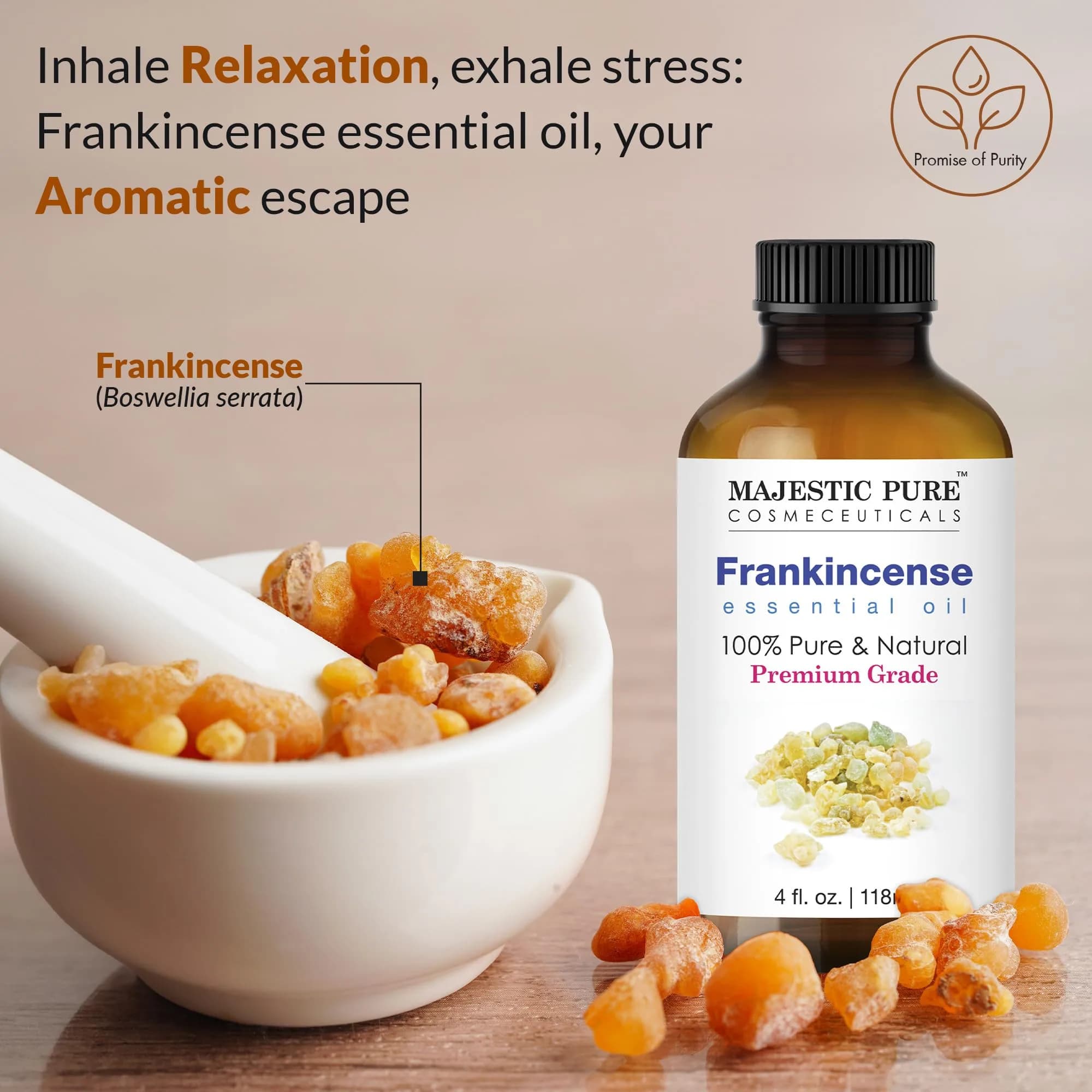 Majestic Pure Frankincense Essential Oil 120ml (4 Fl Oz) | Pure & Natural Aromatherapy Oil thumbnail 4