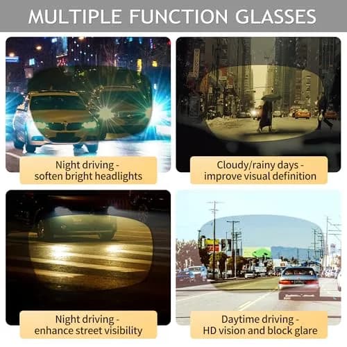 SUNGAIT HD Night Vision Polarized Sunglasses Gunmetal Frame | Anti Glare for Night Driving thumbnail 3