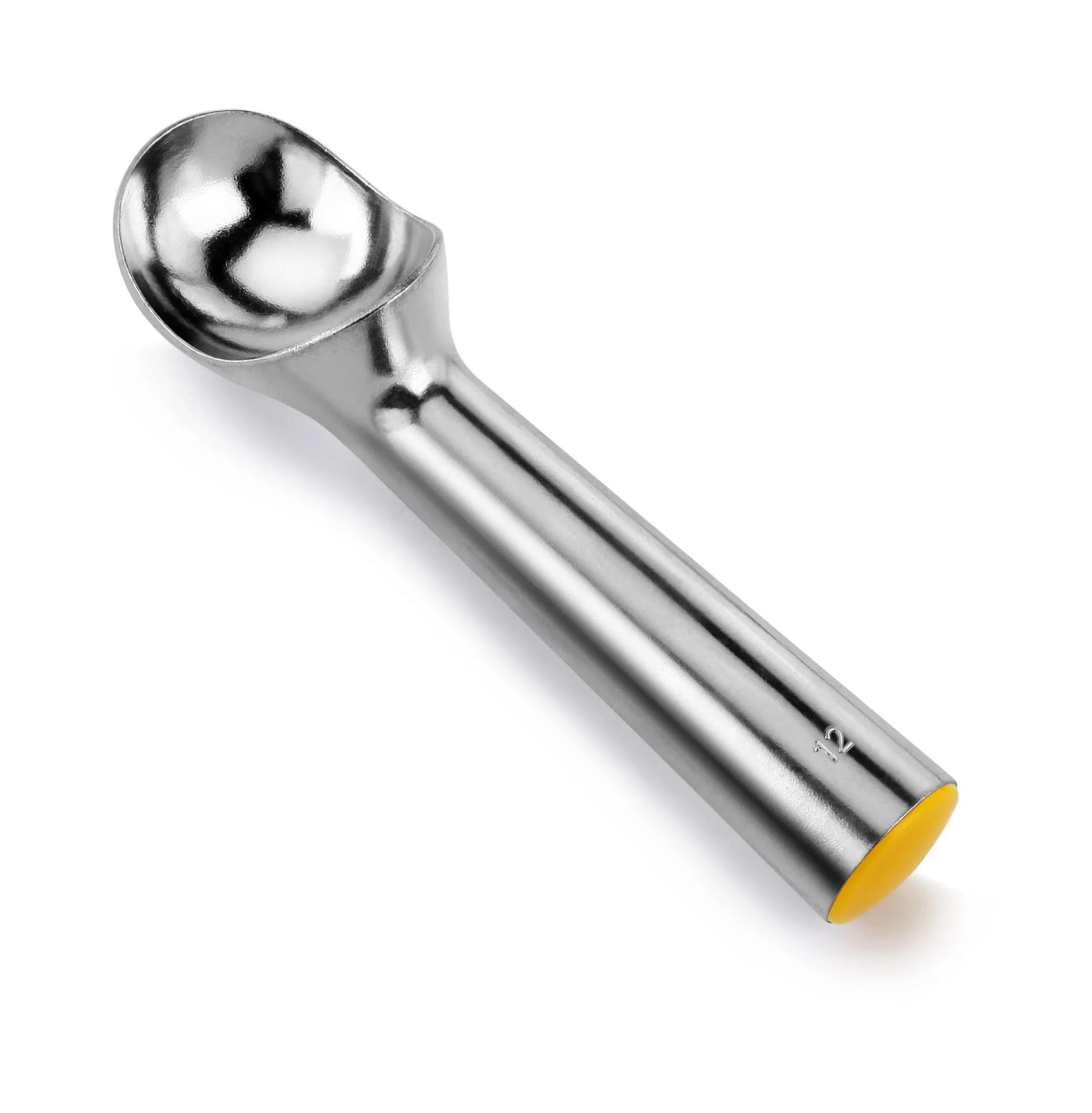 New Star Foodservice Ice Cream Scoop (Size 12) | 1.5 oz Portion, Aluminum, Yellow Handle - main product image