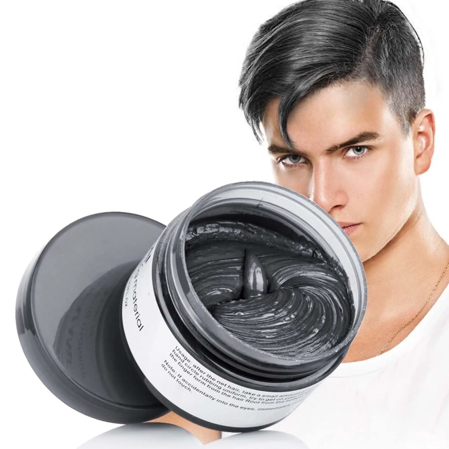 SWAKER Black Hair Color Wax 130ml (4.23 oz) | Temporary Styling Cream for Vibrant Color