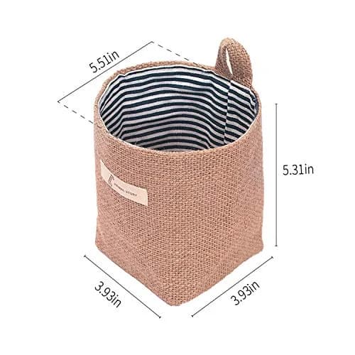 sansheng 4 Pack Wall Hanging Storage Bags Foldable Linen Organizer (3.93 x 3.93 x 5.31 inches) | Washable & Convenient thumbnail 2