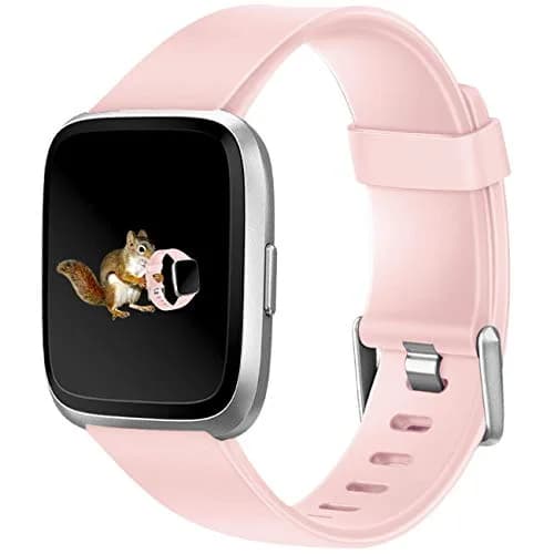 Wepro Sport Bands Compatible with Fitbit Versa 2, Versa Lite, Versa (Small, Pink Sand) | Soft Silicone Replacement Strap thumbnail 9