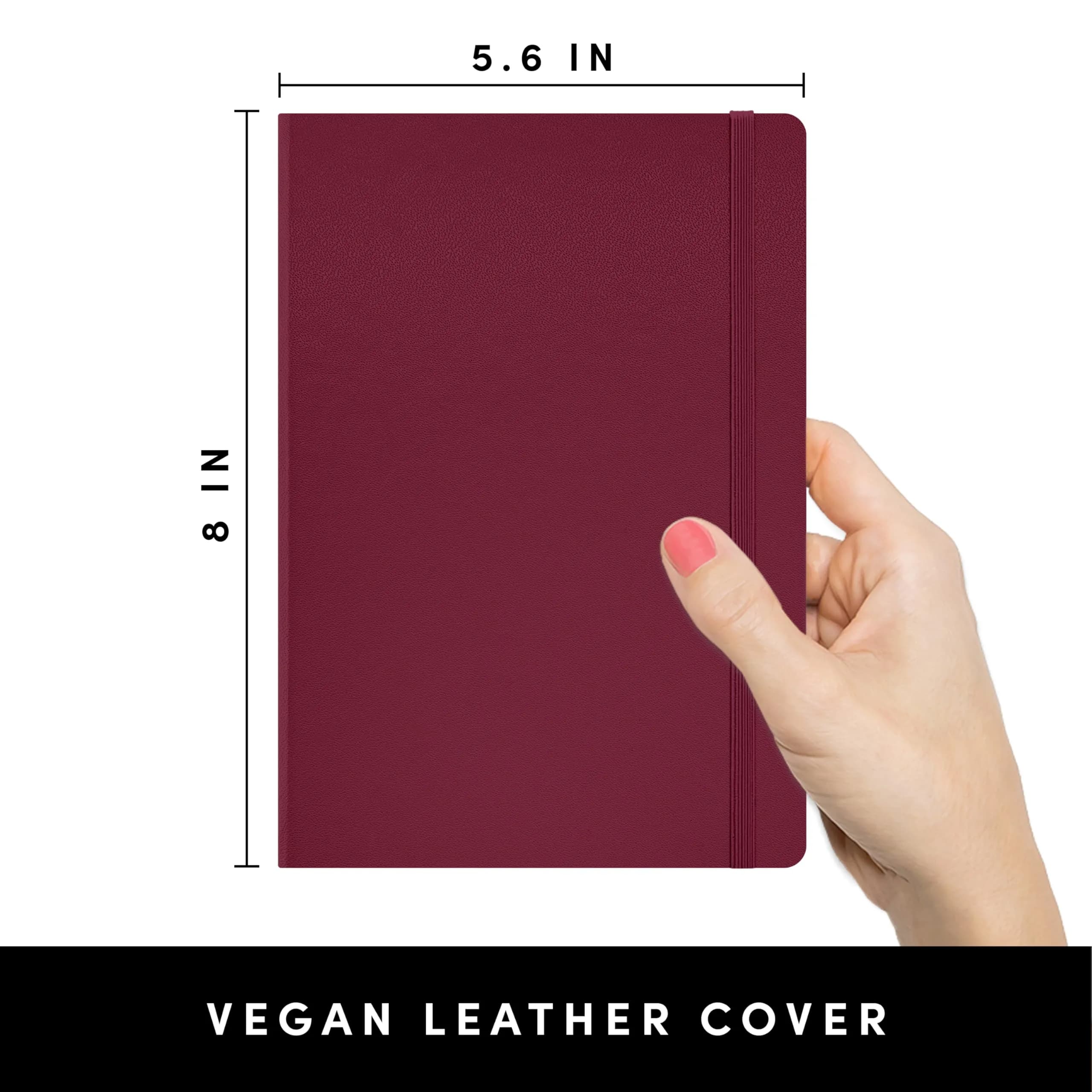 PAPERAGE Blank Journal Notebook Medium 5.6 x 8 in | Acid-Free Paper, 160 Pages, Burgundy