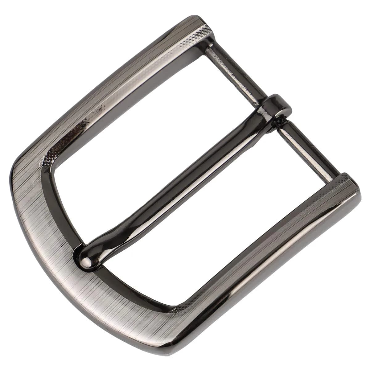 McFanBe Single Prong Square Belt Buckle Replacement 1.5 Inches (38 mm) | Polished Grey Metal