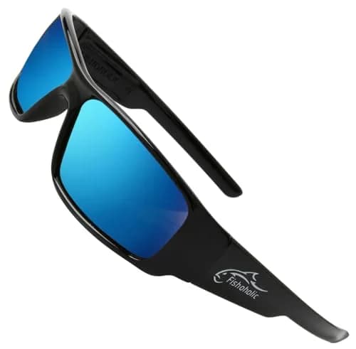 Fishoholic Polarized Fishing Sunglasses Blue Mirror Lens 120mm Arm | UV400 Protection thumbnail 2