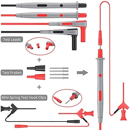 Proster Multi Test Leads Kit - Electrical Multimeter Test Lead Probes | CAT III 1000V, 20A, 3ft Silicon Leads thumbnail 6