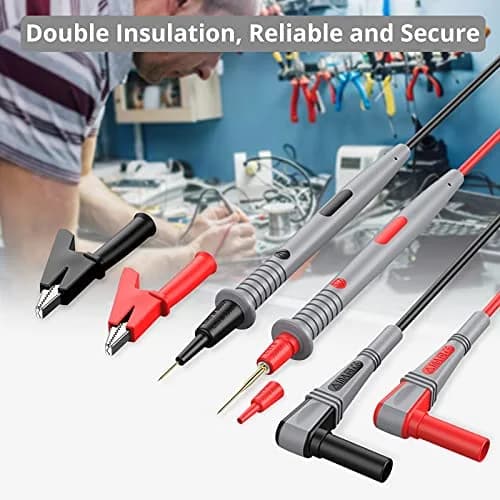 Proster Multi Test Leads Kit - Electrical Multimeter Test Lead Probes | CAT III 1000V, 20A, 3ft Silicon Leads thumbnail 3