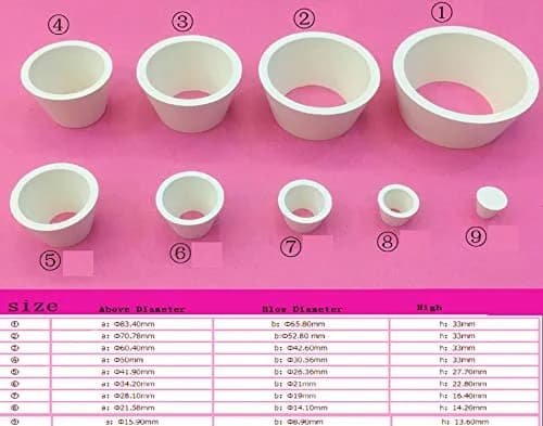 SUCOHANS 9-Piece Rubber Buchner Funnel Adapter Cones Set, 10mm-83.4mm Wide End Diameter | Laboratory Filtration Funnel for Vacuum Filtration thumbnail 4