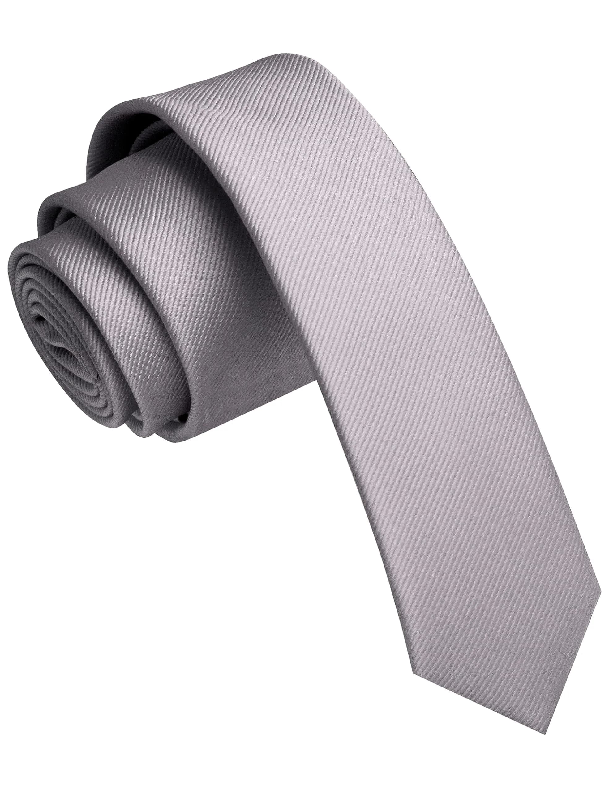 JEMYGINS Grey Silk Skinny Tie 4cm (1.58") | Business & Party Wear