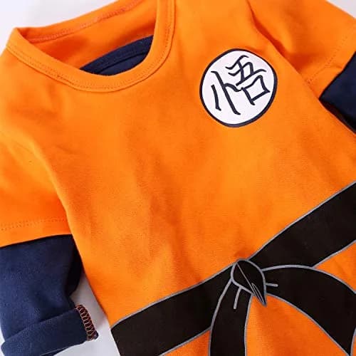 RELABTABY Newborn Baby Romper Jumpsuit Orange1 6-9 Months (156 g) | Cute Cartoon Long Sleeve Cotton thumbnail 2