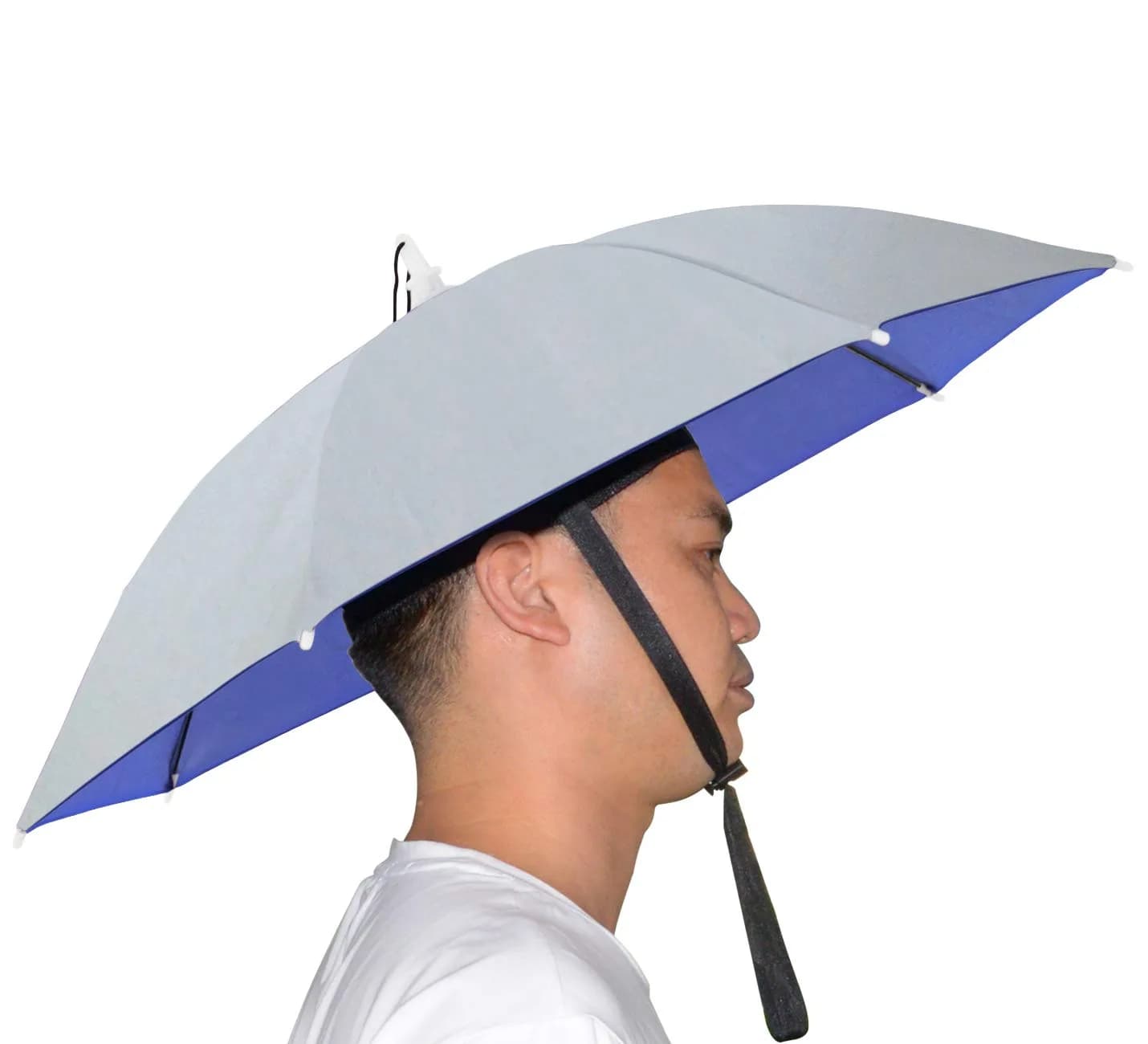 NEW-Vi Umbrella Hat Silver 65 cm (25.1 inches) | Hands-Free Sunshade for Outdoor Activities - main product image