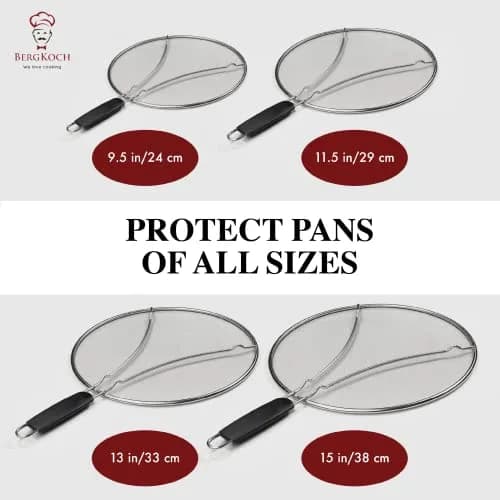 BergKoch 15 Inch Stainless Steel Splatter Screen | Fits All Pans, Dishwasher Safe thumbnail 9